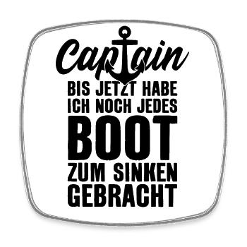 KAPITÄN BOOT SEGELN SEGELBOOT CAPTAIN SEGLER - Viereckiger Kühlschrankmagnet - Weiß - Vorne