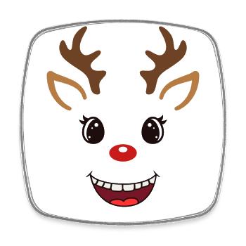 Reindeer Smile - Square fridge magnet - white - Front