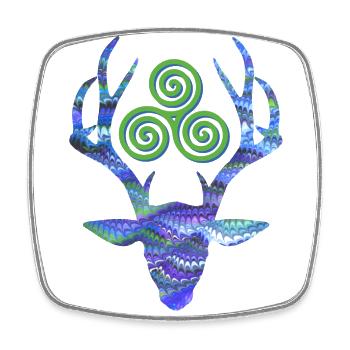 Deer Head with Triskele E 103 - Square fridge magnet - white - Front