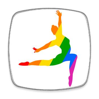 Ballet Dance in the Rainbow - Square fridge magnet - white - Front