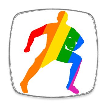 Rugby Power im Regenbogen - Viereckiger Kühlschrankmagnet - Weiß - Vorne