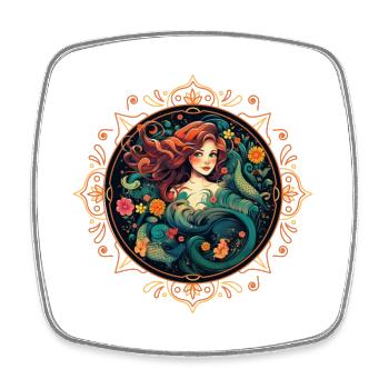 Mermaid Colorful - Square fridge magnet - white - Front