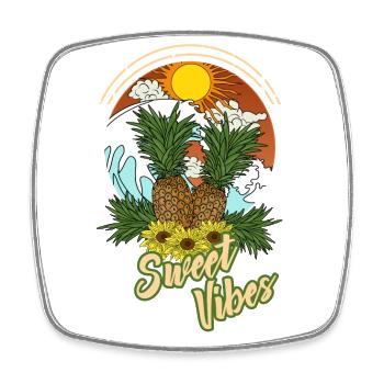 Ananas Sommer Sonne Strand Hawaii - Sweet Vibes - Viereckiger Kühlschrankmagnet - Weiß - Vorne