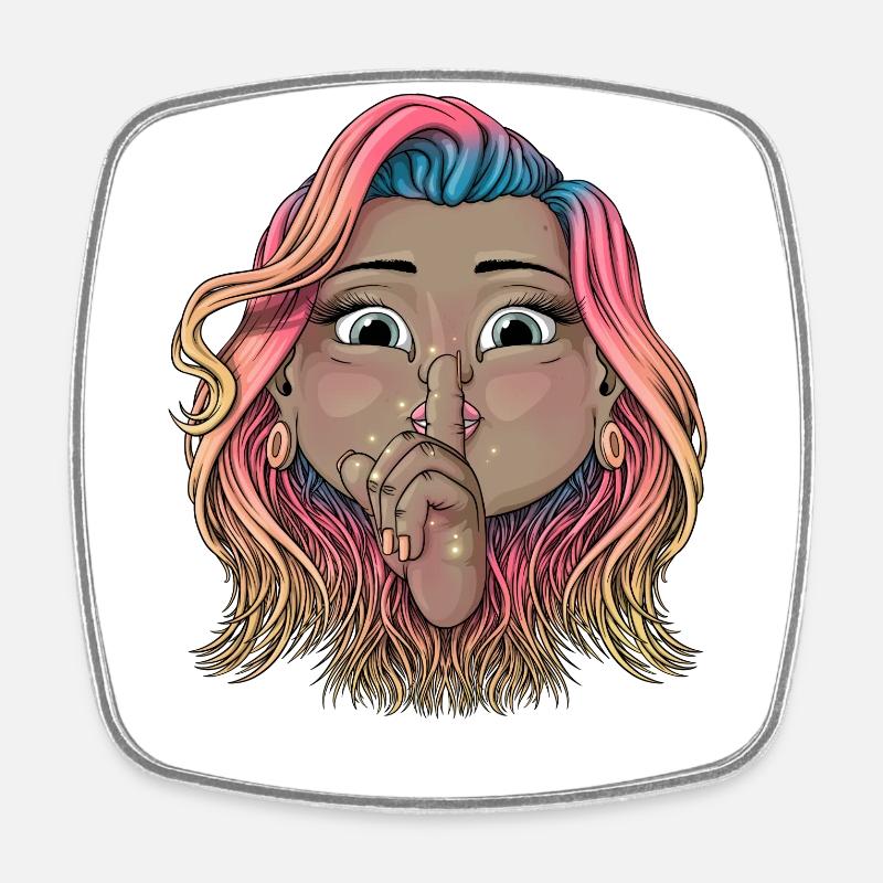 Shhh! - Square fridge magnet - white