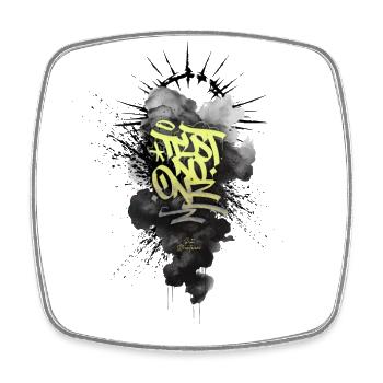 SiK Streetwear Trust No One Collection - Viereckiger Kühlschrankmagnet - Weiß - Vorne