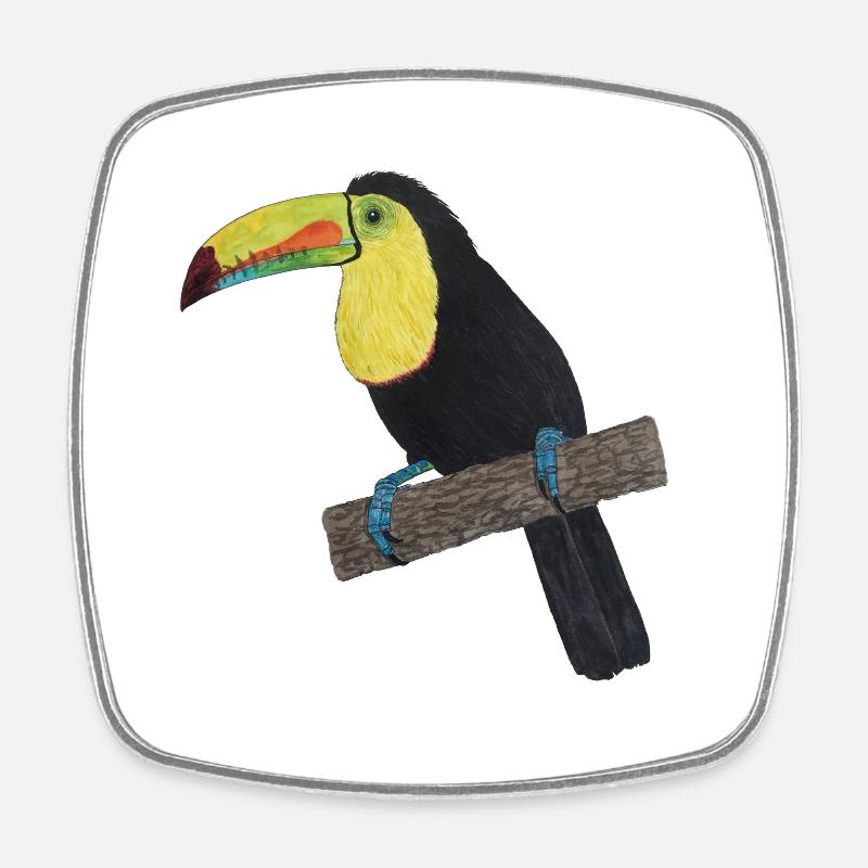 Forêt tropicale de Toucan Jungle - Magnet carré - blanc