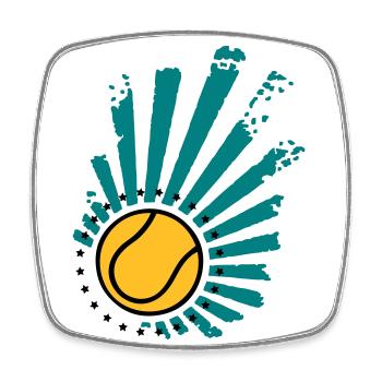 Tennis-Design (Sterne) - Viereckiger Kühlschrankmagnet - Weiß - Vorne