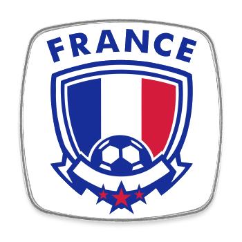 Fußball Emblem (France) - Viereckiger Kühlschrankmagnet - Weiß - Vorne