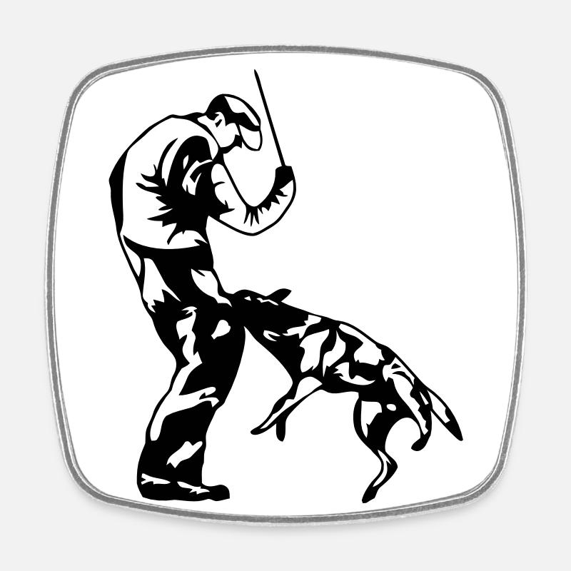 biting - Square fridge magnet - white