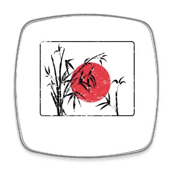 Japan bamboo - Square fridge magnet - white - Front