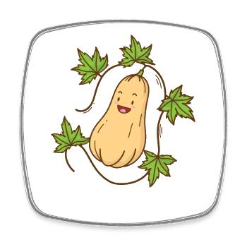 Butternut pumpkin in nature - Square fridge magnet - white - Front
