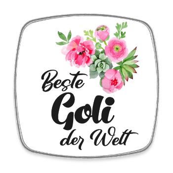 Beste Goli fragen Patentante fragen Taufe Schweiz - Viereckiger Kühlschrankmagnet - Weiß - Vorne