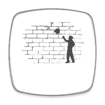 Spayer on Wall Street Art Graffiti Style - Square fridge magnet - white - Front