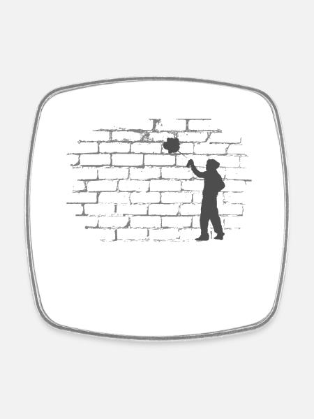 Spayer sur Wall Street Art Graffiti Style - Magnet carré - blanc