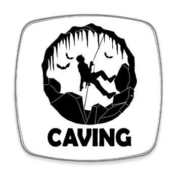 Caving - Speleology Cave Exploration - Square fridge magnet - white - Front