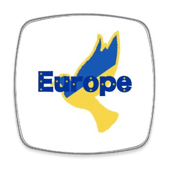 Europe Ukraine Colombe de la paix Soutien à la paix Guerre - Magnet carré - blanc - Devant