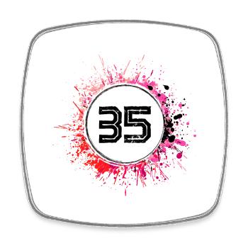 35 Nombre d’objets blob - Magnet carré - blanc - Devant