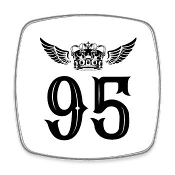 95 Couronne numérique - Magnet carré - blanc - Devant