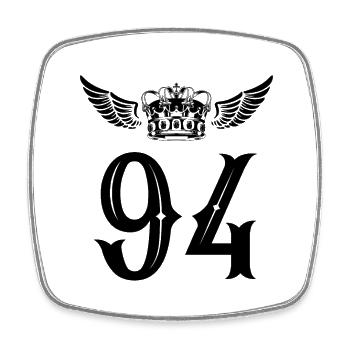 94 Couronne numérique - Magnet carré - blanc - Devant