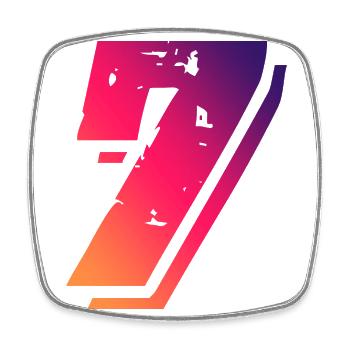 7 Zahl Symbol - Viereckiger Kühlschrankmagnet - Weiß - Vorne