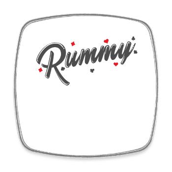 Rummy Hobby Jeu de cartes Romme Carte à jouer - Magnet carré - blanc - Devant