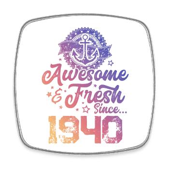 1940 awesome fresh - Square fridge magnet - white - Front