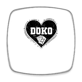 Doko Herz Doppelkopf Kartenspiel Hobby - Viereckiger Kühlschrankmagnet - Weiß - Vorne