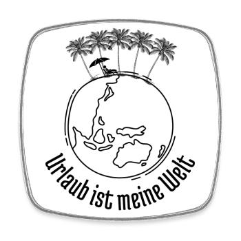 Urlaub ist meine Welt Design - Viereckiger Kühlschrankmagnet - Weiß - Vorne