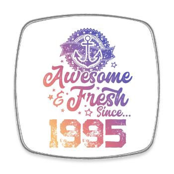 1995 awesome fresh - Square fridge magnet - white - Front