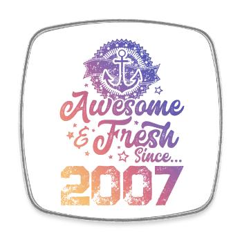 2007 awesome fresh - Square fridge magnet - white - Front