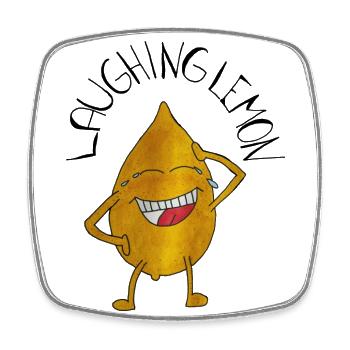 LaughingLemon - Square fridge magnet - white - Front
