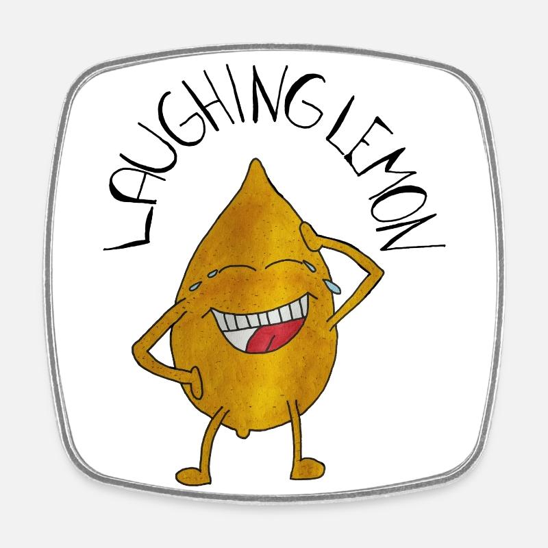 LaughingLemon - Square fridge magnet - white
