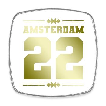Amsterdam 22 - Square fridge magnet - white - Front