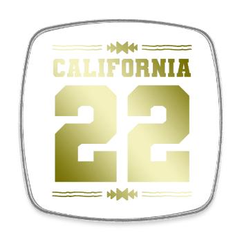 California 22 - Viereckiger Kühlschrankmagnet - Weiß - Vorne