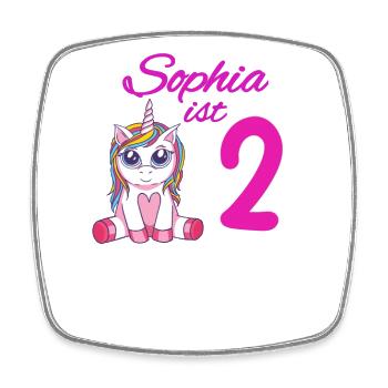Kindergeburtstag 2 Jahre Mädchen Name Sophia - Viereckiger Kühlschrankmagnet - Weiß - Vorne