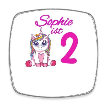 Kindergeburtstag 2 Jahre Mädchen Name Sophie - Viereckiger Kühlschrankmagnet - Weiß - Vorne