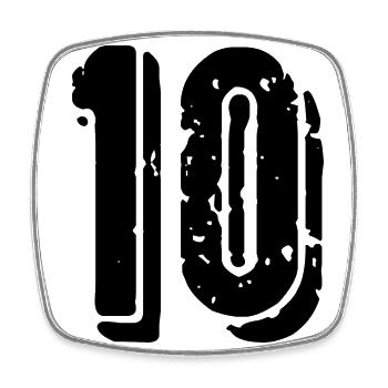 Maillot à 10 chiffres - Magnet carré - blanc - Devant