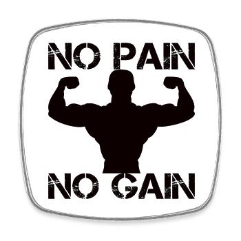 Pas de douleur, pas de gain - Fitness Muscle Building Workout - Magnet carré - blanc - Devant