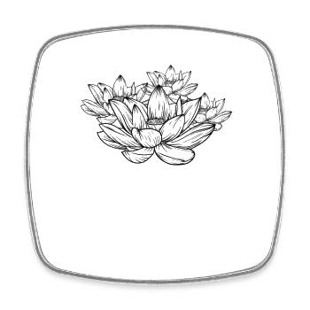 Lotosblume Pflanze Lotosblüte Garten - Viereckiger Kühlschrankmagnet - Weiß - Vorne