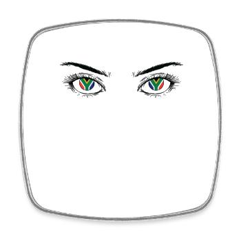 Eyes with South Africa Flag Continent Africa - Square fridge magnet - white - Front