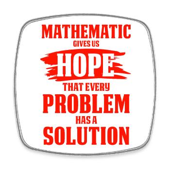 mathematics - Square fridge magnet - white - Front