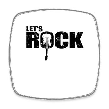 Let's Rock Guitar Music Style Genre Rock Band - Square fridge magnet - white - Front