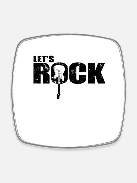 Let’s Rock Gitarre Musikstil Genre Rockband - Viereckiger Kühlschrankmagnet - Weiß