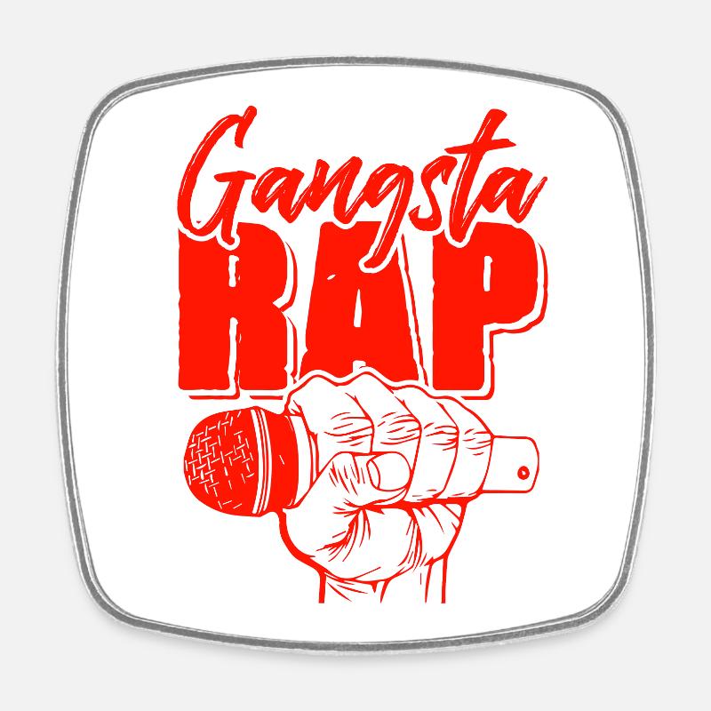 Gangsta Rap - Square fridge magnet - white