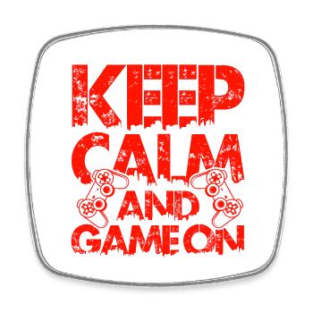 keep calm gamer - Viereckiger Kühlschrankmagnet - Weiß - Vorne
