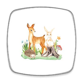 Animal deer rabbit hedgehog Sophiea - Square fridge magnet - white - Front