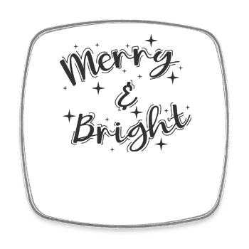 Merry and Bright Christmas Holiday - Square fridge magnet - white - Front