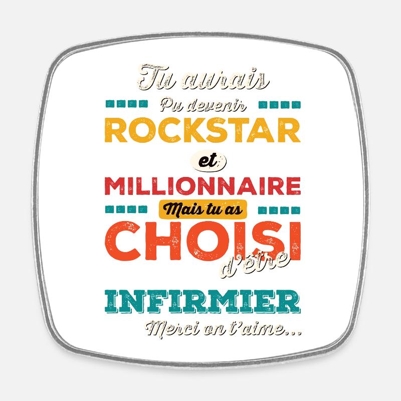 Nurse - Square fridge magnet - white