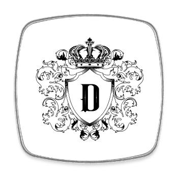 D letter coat of arms - Square fridge magnet - white - Front
