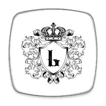 L Letter Coat of Arms - Square fridge magnet - white - Front